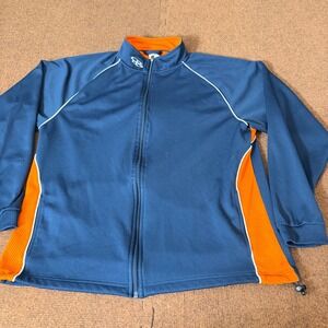 Boombah Mens 2XL Track Jacket Navy Blue Orange Detroit Tigers Colors Full Zip